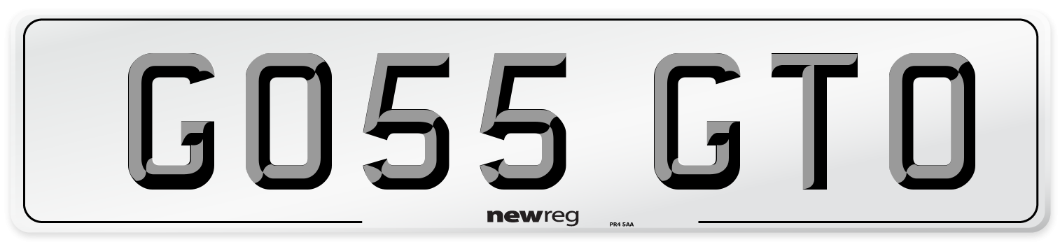GO55 GTO Number Plate from New Reg